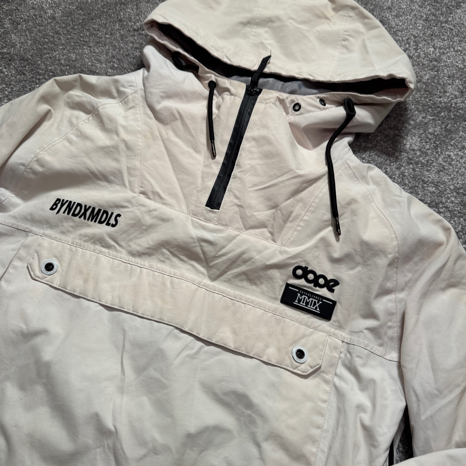 Dope Jacket Mens Small White Nylon Anorak Ski Snowboard Byndxmdls Snow Coat — image 3 of 8